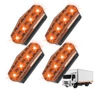 Solar Warning Light, Strobe Safety Light, Led Collision Alert, High Brightness Flashing, Solar Powered Vibration Sensor, Construction Truck Road Use, 3.13x1.3x1.83 Inches Yellow 4 Pack