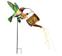 Solar Watering Can, Garden Lantern Decor, 8.66x7.48 Inches Hummingbird Watering Can with Solar Light, Outdoor Pathway Decor, Garden Ornament with Sturdy Build, Solars Cans for Backyard and Patio