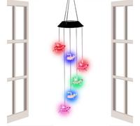 Solar Wind Chimes, Solar LED Decor, 27.5x4.9 Inch Light with Chime, Automatic Color Changing, Garden Accessory with Modern Style, Hanging Chime for Porch and Garden Office Hotel