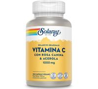 Solaray Vitamina C 1000mg Rilascio Graduale 100 Capsule Vegane Con Acerola e