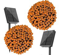 SOLARBABY 2 Pezzi Catena di Luci Solari per Esterni, Catena Luminosa Esterno Solare, 20M 200LED Luci Solari da Giardino 8 Modalità Luce Esterno Decorazioni per Giardino,Natale,Matrimonio-Arancione