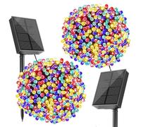 SOLARBABY 2 Pezzi Catena di Luci Solari per Esterni, Catena Luminosa Esterno Solare, 20M 200LED Luci Solari da Giardino 8 Modalità Luce Esterno Decorazioni per Giardino,Natale,Matrimonio-Colorato