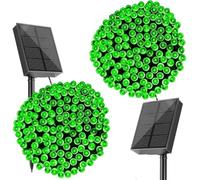 SOLARBABY 2 Pezzi Catena di Luci Solari per Esterni, Catena Luminosa Esterno Solare, 20M 200LED Luci Solari da Giardino 8 Modalità Luce Esterno Decorazioni per Giardino,Natale,Matrimonio-Verde