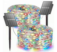 SOLARBABY Catena luminosa colorata per esterni, a energia solare, 12 m, 120 LED, per esterni, resistente alle intemperie, IP65, illuminazione solare di Natale, per giardino, terrazza, balcone, feste