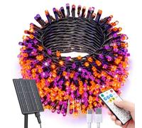 SOLARBABY Catena Luminosa Esterno Solare, 42 m 400 LED Luci Solari Esterno Halloween Decorazione 19 Modalità Impermeabili Arancione-viola Luci Solari da Halloween Decorative per Giardino