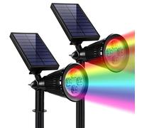 SOLARBABY Faretti Solari da Giardino, Luce Lampioni Solari da Giardino, IP65 Impermeabile Luci Solari Esterno Giardino per Cortile Vialetto, Colorato 2 Pezzi