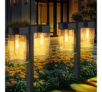 SOLARBABY Lampade solari per esterni, giardino, vintage, con luce bianca calda, in tungsteno, IP65, impermeabili, per esterni, terrazza, prato, cortile, balcone, decorazione