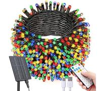 SOLARBABY Luci Natale Esterno Solare,42m 400 LED Catena Luminosa Esterno Solare Impermeabile con Telecomando,19 Modalità Luci Esterno EnergiaSolare Decorative per Giardino Patio Albero,Multicolor