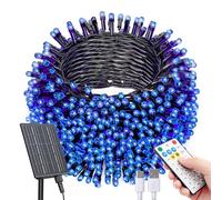 SOLARBABY Luci Natale Esterno Solare,42m 400 LED Catena Luminosa Esterno Solare Impermeabile con Telecomando,19 Modalità Luci Esterno EnergiaSolare Decorative per Giardino Patio Albero,Blu