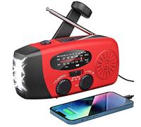 Solarbaby Radio Solare Wind up, Radio Meteo Portatile AM/FM/WB con Torcia LED e Batteria Operativa, Radio a Manovella Power Bank 2000 mAh per Ricarica Telefono di Emergenza