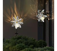 Solardeko Girandola Esterni Chiodi LED Lampada da Giardino Fiore Argento Gelb 2x [EEK: Non valutato]