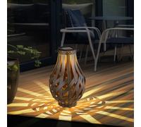 Solardeko Lampada da Giardino Esterna LED Bambù Lanterna Lampada Braun H 17,5 CM