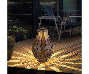 Solardeko Lampada da Giardino Esterna LED Bambù Lanterna Lampada Braun H 17,5 CM