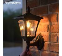 Solare Filamento LED Parete Lanterna Welcome Sicurezza Esterni Casa Garden Luce