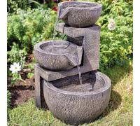 Solare Genova Cascade Grigio Stone Giardino Esterno Acqua Fontana Con Bird Bagno
