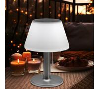 Solare Lampada da Tavolo Esterno Balcone Argento Batteria Regolatore LED H 28 CM