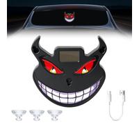 Solare LED Auto Interni senza Fili Luce Occhi del Diavolo 23 LED 6 Modalità | Luci Ambiente Auto per il Parabrezza Ricarica Type-C per Auto SUVs Camion e Furgoni D2
