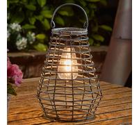 Solare LED Grigio Maris Vimini Stile Filamento Appeso Giardino Esterno Tavolo