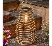 Solare LED Marrone Venus Vimini Stile Filamento Appeso Giardino Esterno Tavolo