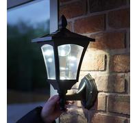 Solare LED Sicurezza Welcome Lanterna da Muro Lampada Nera Giardino Esterno Casa