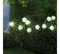 Solare Luce per Esterni Luci Lampione Bianco 10x LED Giardino Lampada Decorativa