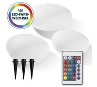 Solare Luci 3er Set Da Bianco Cambio Colore LED Lampade Indoor Esterno Giardino