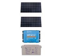 Solare Pronto Kit Fotovoltaico 12V 2 pannelli + Smartsolar MPPT 100/30 + Batteria AGM/GEL per Camper e Barca - Compatibile con Victron (300W)