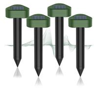 Solare Repellente per Talpe Ultrasuoni,per Anti Talpa con IP65 Impermeabile, per Talpe da Esterno per Giardino，Scaccia TaIpe (4 Pezzi)