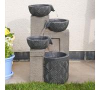 Solare & Rete Potenza Cascata Ciotole LED Litri Timer IP44 da Esterno Acqua Con
