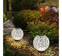 Solare Sfera Esterno Balcone Decorazione Calcestruzzo Orientale LED 2er Set