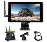 Solare Telecamera di Retromarcia Wireless Kit Touch Screen, Hodozzy Monitor 7 Pollici Registrazione DVR, 10000mAh Magnetica Tipo C Ricaricabile Telecamera Posteriore Senza Fili con BSD, Impermeabile