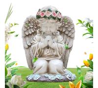 Solarengel - Statua a forma di angelo a energia solare, decorativa per esterni, luce LED a energia solare, resistente alle intemperie, incantevole decorazione illuminata con morbido per
