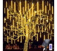 Solari Luci Della Pioggia di Meteore, 30cm 10 Tubes 240 LEDs, IP67 Impermeabili Luci di Natale da Esterno per Feste, Giardino, Albero