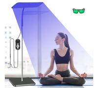 Solarium per casa, lampada abbronzante da 660 nm e 850 nm con 240 LED, altezza e angolo regolabili, regolazione dell'ora, 5 livelli di luminosità, 3 modalità, luce diurna per corpo e viso