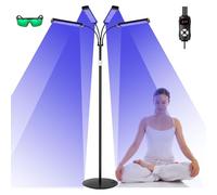 Solarium per casa, lampada abbronzante da 660 nm e 850 nm con 540 LED, altezza e angolo regolabili, regolazione dell'ora, 5 livelli di luminosità, 3 modalità, luce diurna per corpo e viso