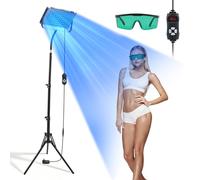 Solarium per la casa con 5 livelli di luminosità e 4 timer, 460 NM, lampada da abbronzatura pieghevole regolabile in altezza con 225 LED, 2 modalità costante+pulsante, solarium per la casa tutto il