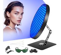 Solarium per la Casa, Lampada Abbronzante Viso 50W con 250 LED da 460 NM Temporizzato Lampada Abbronzanti Lampade con Supporto e Occhiali Lampade Abbronzanti per il Corpo e il Viso