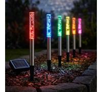 Solarleuchte Da Esterno Con Picchetto 6er Set RGB LED Cambio Colore [EEK: Non valutato]