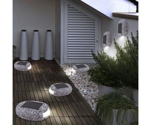 Solarleuchte Solarlampe da Esterno Hoflampe LED Grigio, Set 6, IP44 [EEK: Nicht bewertet]