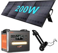 SOLARPLAY Centrale Elettrica Portatile 2500W,(4800W Potenza di Picco) Generatore Solare 2300Wh con Batteria LiFePO4,12 Porte, per Campeggio,Camper, RV, Viaggi, Emergenza Mancanza (2500W+200W+Trailer)