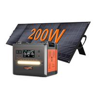 SolarPlay Q2402M Centrale Elettrica Portatile 2304 Wh con Batteria LiFePO4, 2500 W Uscita Continua con Pannello Solare da 200 W, Ricarica Solare Rapida, per Backup Casa e Attività All'aperto