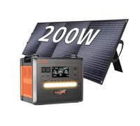 SolarPlay Q2402M Centrale Elettrica Portatile 2304 Wh con Batteria LiFePO4, Generatore D'emergenza 2500 W con Pannello Solare da 200 W, per Campeggio, Backup Casa, Alimentazione Outdoor