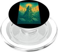 Solarpunk Eco Futuro Città Arte Natura Tech Sostenibilità EV PopSockets PopGrip per MagSafe