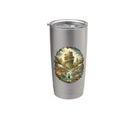 Solarpunk Energia eolica Eco Future Nature Tech Design Bicchiere termico in acciaio inox doppia parete