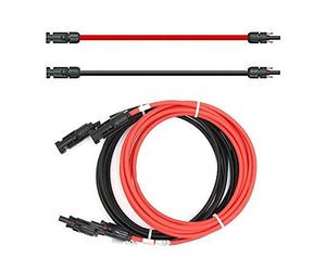 SOLARTRONICS Cavo di prolunga a due estremità, cavo solare di colore rosso/nero, 4 mm², con spina, lunghezza 2 x 5 m