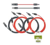 solartronics Cavo solare doppio, 4 x 5 m, 6 mm², H1Z2Z2-K, nero e rosso, spina solare su entrambi i lati, cavo di prolunga 6 m², prodotto in Germania, con 0% IVA inclusa. § 12, paragrafo 3 UStG (4 x 5