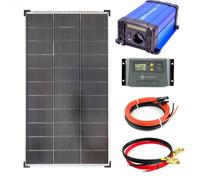 SOLARTRONICS Set completo 1 modulo solare da 120 Watt, 1070 x 585, 600 Watt, FS600D12V, convertitore 10 A, regolatore di carica, impianto solare