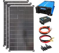 SOLARTRONICS Set completo 3 x 120 Watt modulo solare 1070 x 585 1500 Watt FS1500D12V convertitore di tensione 30A regolatore di carica