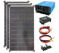 SOLARTRONICS Set completo 3 x 120 Watt modulo solare 1070 x 585 1500 Watt TS1500 convertitore di tensione 30 A regolatore di carica