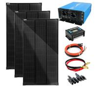 Solartronics Set Completo 3x120 Watt Modulo Solare 1080x580, Ts 1500W Convertitore di Tensione 30A Regolatore di Carica